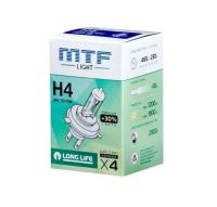 Лампа 24-75/70 Вт. H4 LONG LIFE x4, галогеновая Корея * MTF LIGHT (ИМПОРТ)