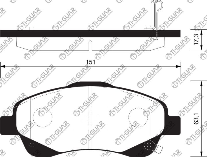 Тормозные колодки TG-1528/PN1239* Ti-Guar Тормозные колодки TG-1528/PN1239* Ti-Guar